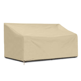 SunPatio heavy-duty sofa cover protecting outdoor seating with a waterproof seam.