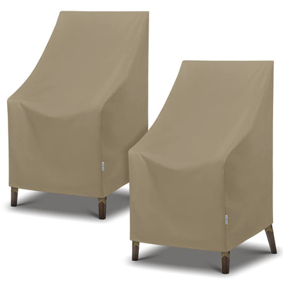 SunPatio high-back chair cover draped over chair for protection and fit