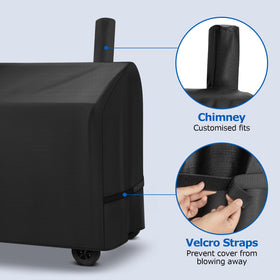 SunPatio offset smoker cover soft inner liner reduces sticking