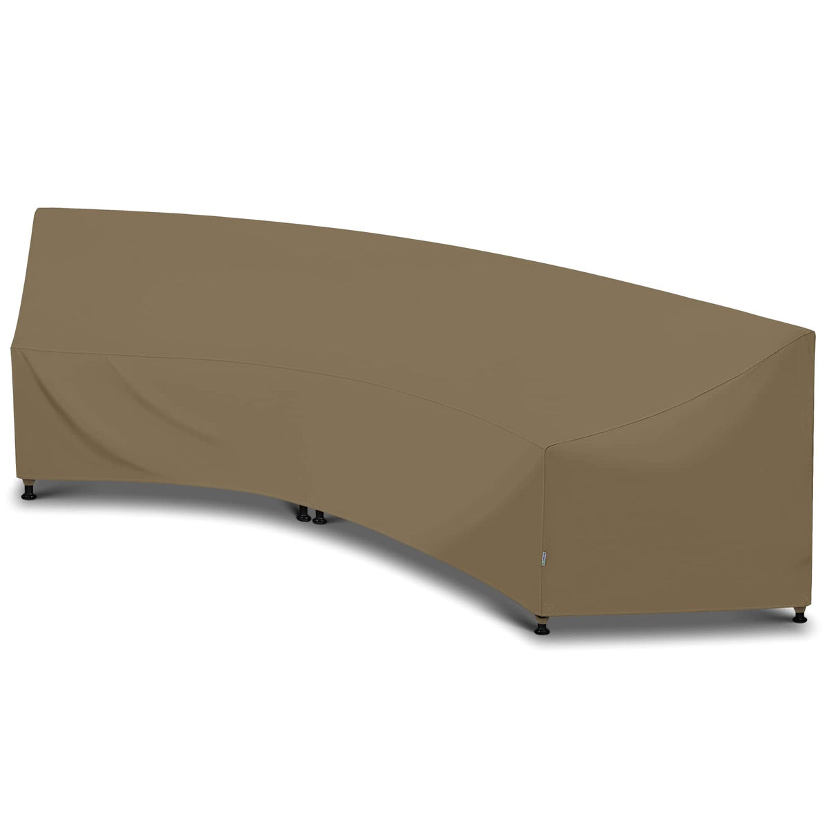 SunPatio outdoor curved sectional sofa cover back view protects against rain and sun