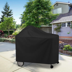 SunPatio outdoor grill cover resists dirt and leaves for quick setup