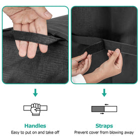 SunPatio windproof straps secure the cover during breezes.