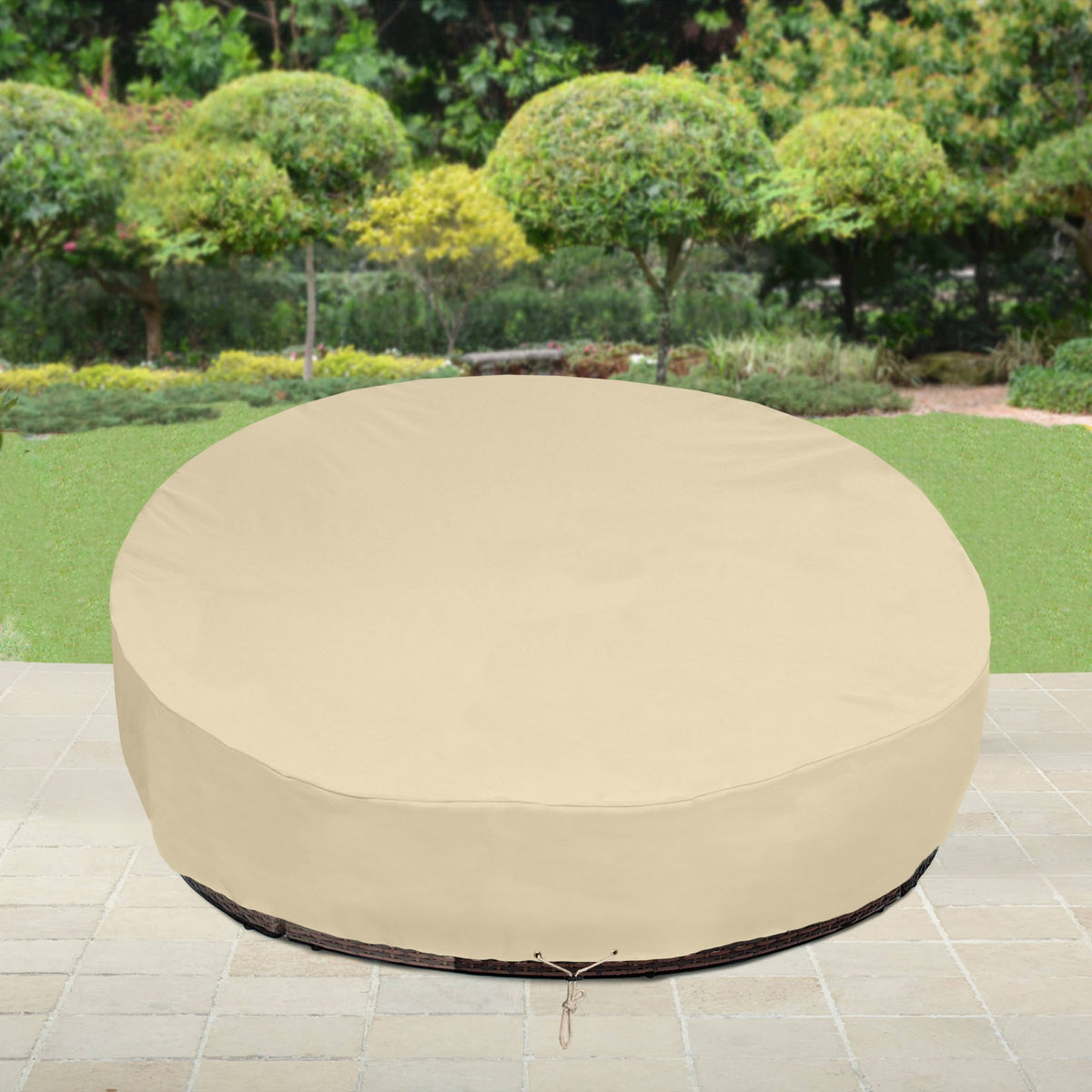 SunPatio round daybed cover offers all-season outdoor protection