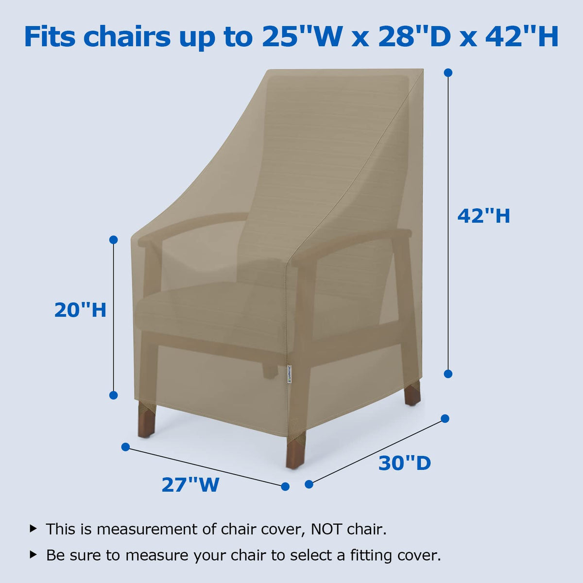 SunPatio waterproof outdoor chair cover shielding chair from rain