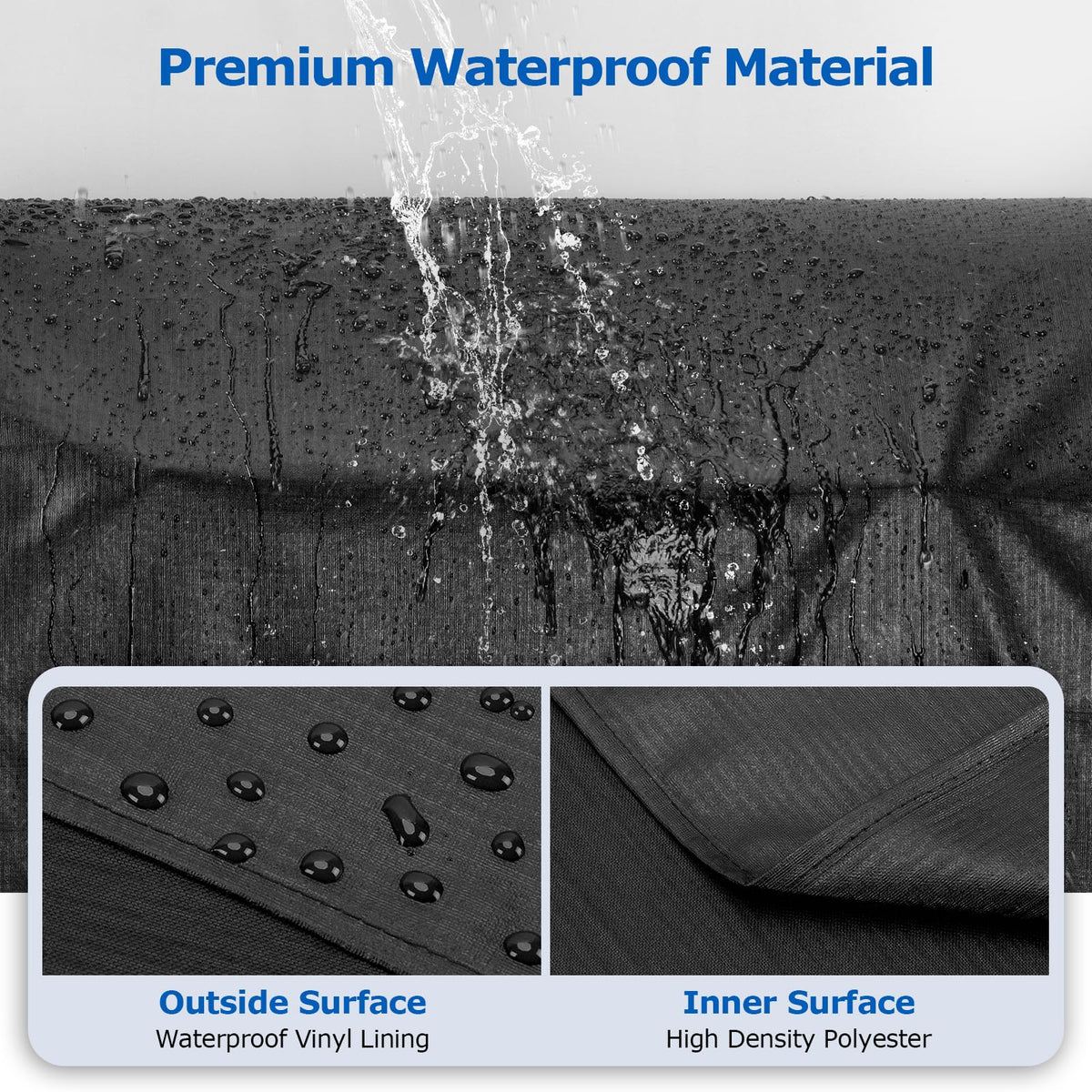 SunPatio all-weather pellet grill cover used outdoors in wind