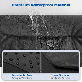 SunPatio all-weather pellet grill cover used outdoors in wind