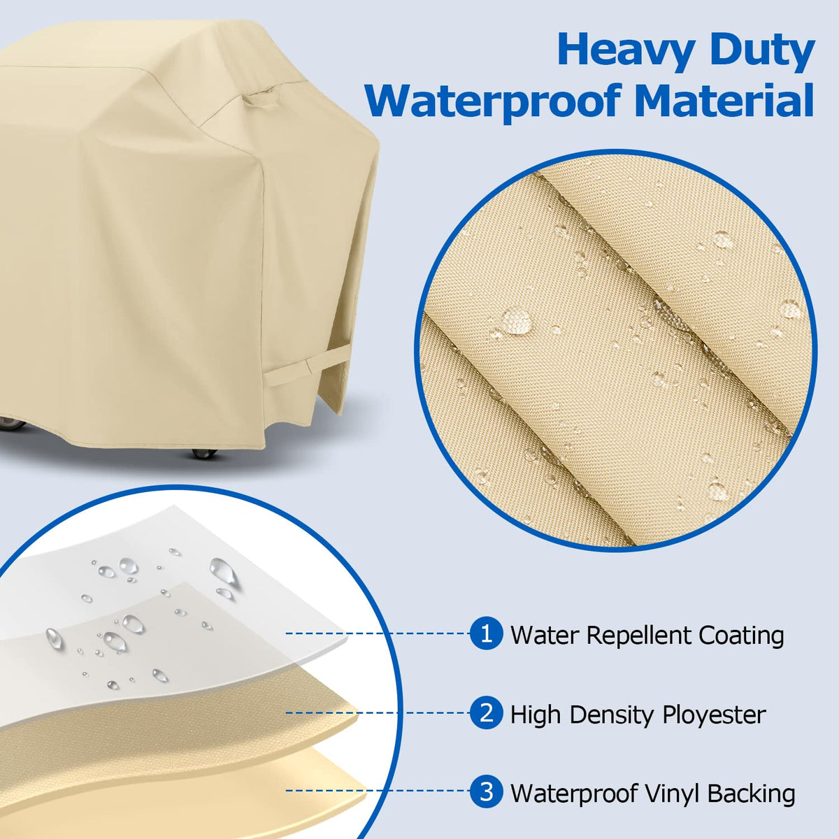 SunPatio wind-resistant straps keep the cover secure on windy days.