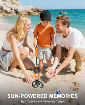 SUNPOW Kids Metal Detector one-button setup enables instant, beginner-friendly use.