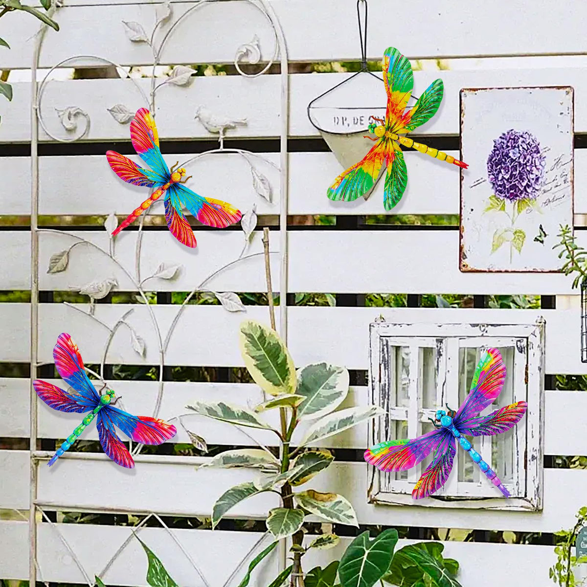 SUNREEK dragonfly decor suited for porch or door display.