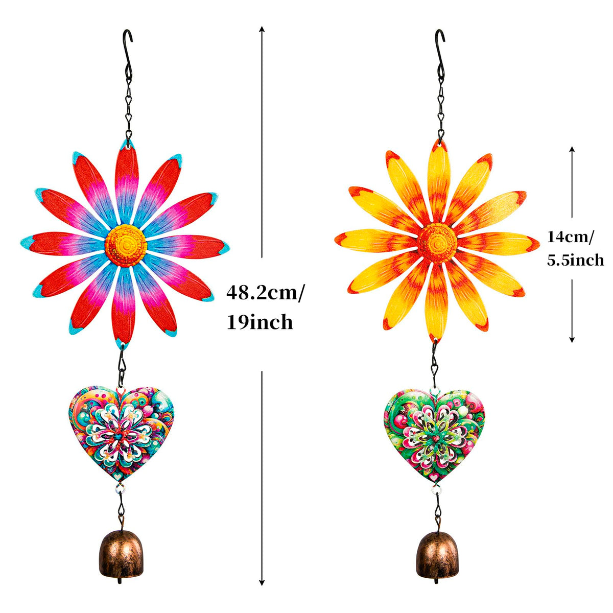 SUNREEK garden wind chime iron construction stands up to weather