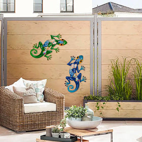 SUNREEK gecko wall art gift set for housewarmings or holidays