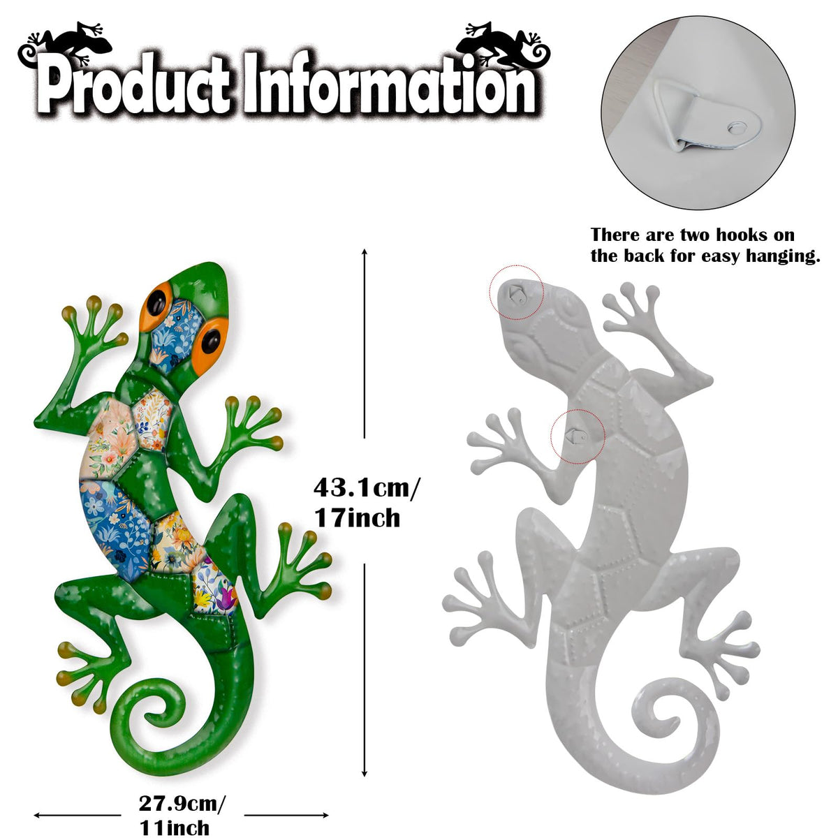 SUNREEK gecko wall decor in outdoor finish resists weather