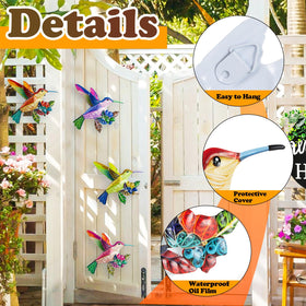 Bright hummingbird wall art suited for patio or balcony decoration