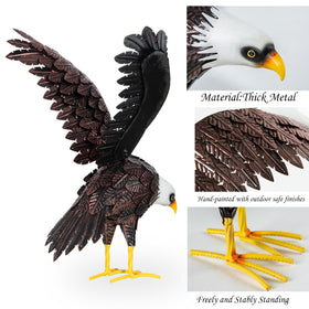 SUNREEK large eagle outdoor statue displayed on lawn for a bold, life-like presence.
