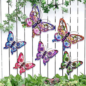 SUNREEK large pink butterfly wall decor enhances outdoor spaces with vibrant color.
