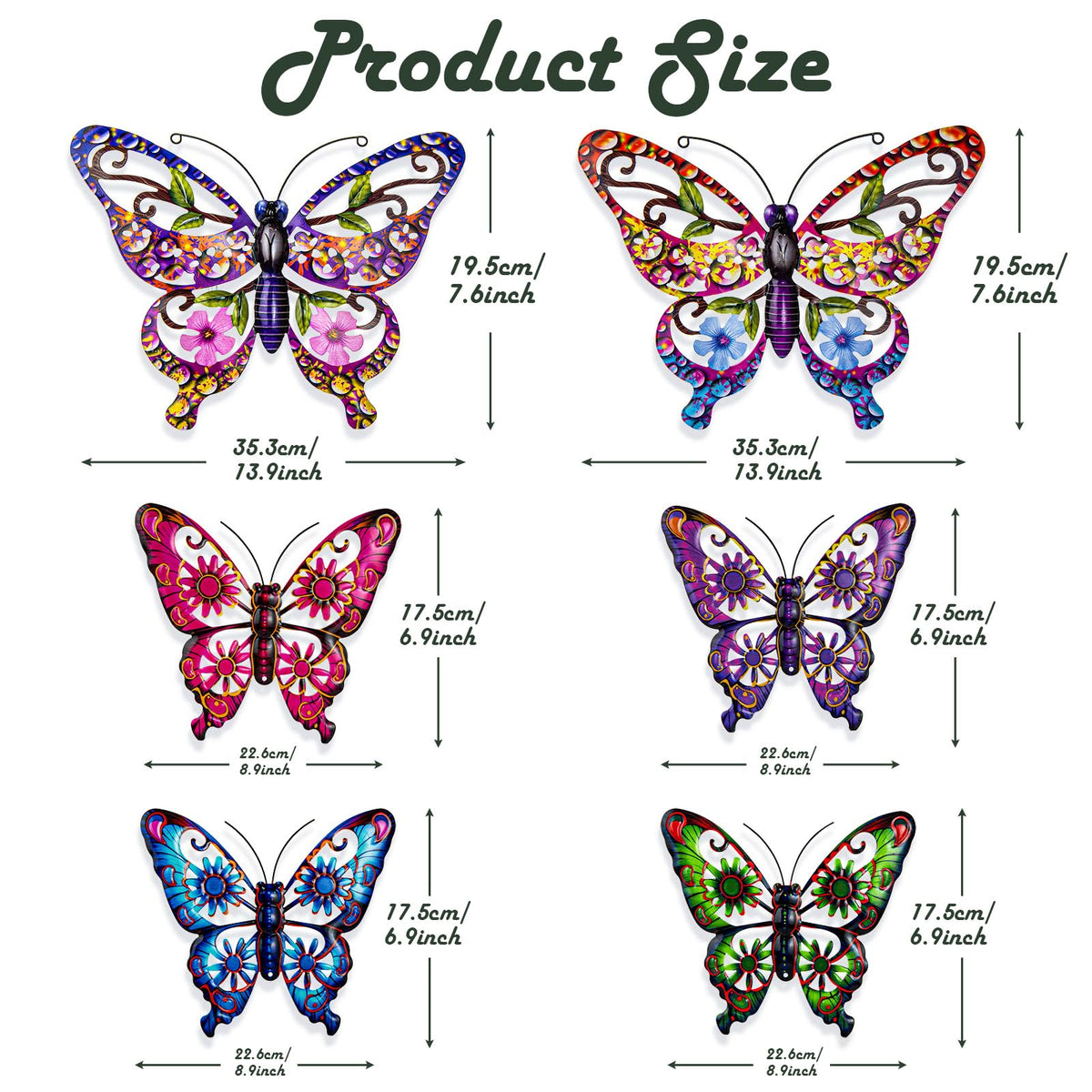 SUNREEK large purple butterfly wall decor brightens fences and garden walls.