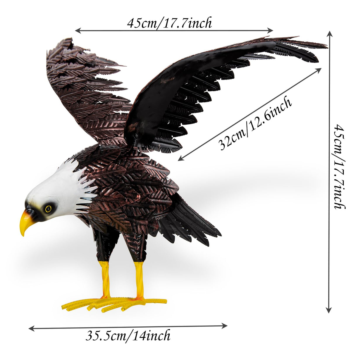 SUNREEK metal eagle yard art taking off, ideal focal point for garden.
