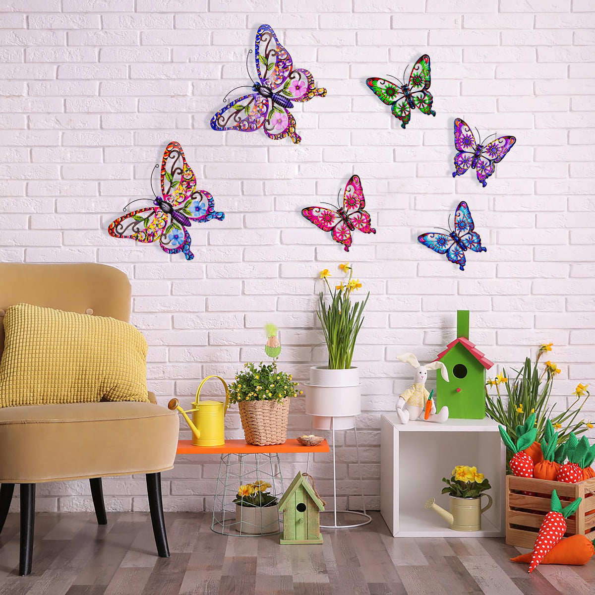 SUNREEK small blue butterfly wall decor accents outdoor fences beautifully.