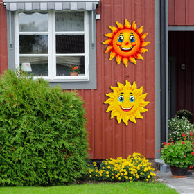 SUNREEK sun wall hanging with back hook for easy placement.