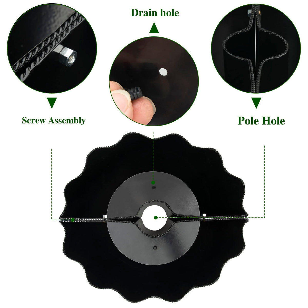 SUNREEK umbrella hole diameter visible for parasol fit