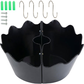 SUNREEK two-pack umbrella planters arranged as a table centerpiece outdoors