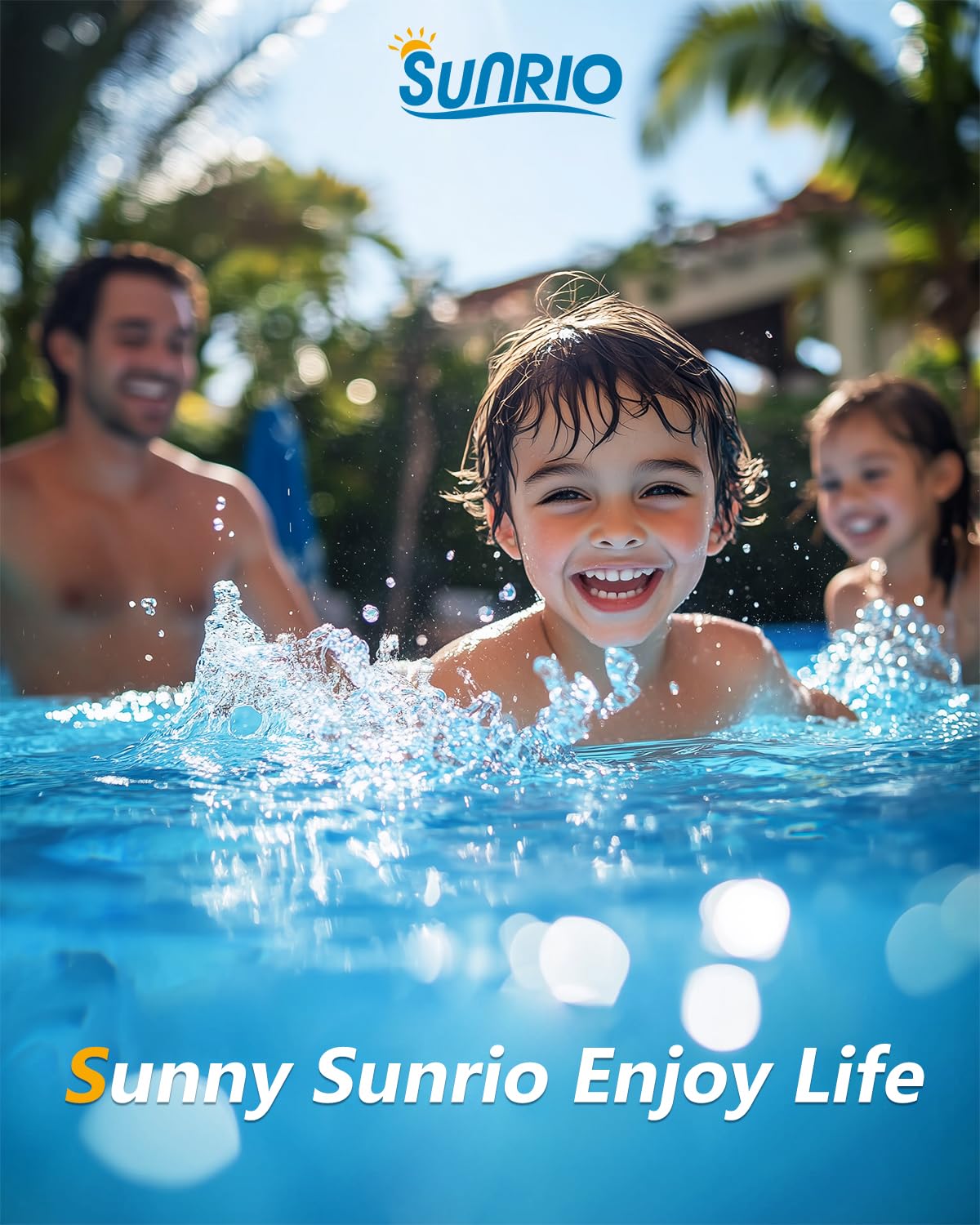 Sunrio Metal Pro pool family enjoys a backyard swim