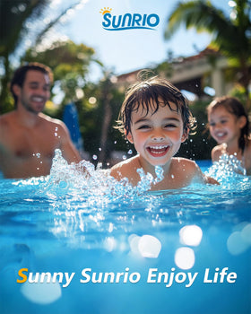 Sunrio Metal Pro pool family enjoys a backyard swim