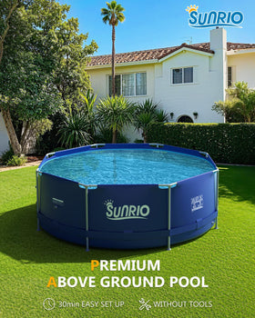 Sunrio Metal Pro pool base stability ensures secure backyard setup