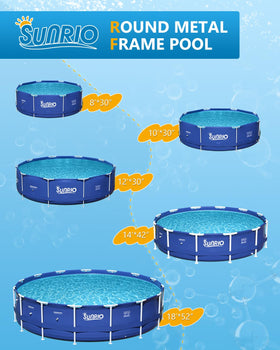 Sunrio Metal Pro pool on flat ground ready for quick assembly