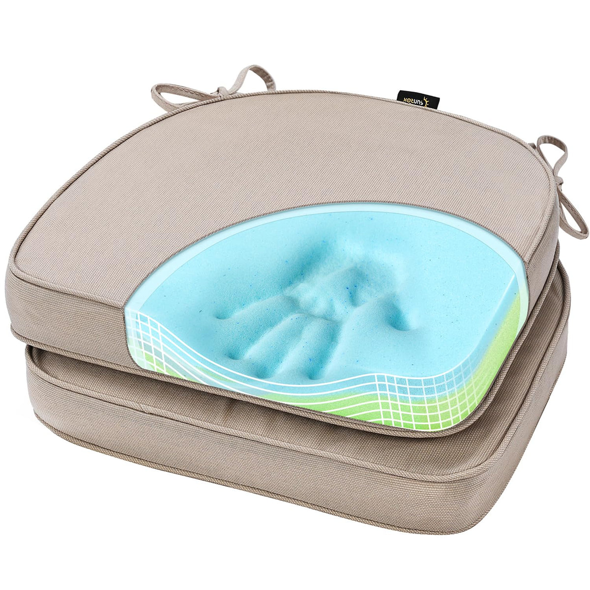 SUNROX Gel Memory Foam Cushion with double-stitched seams for durability.