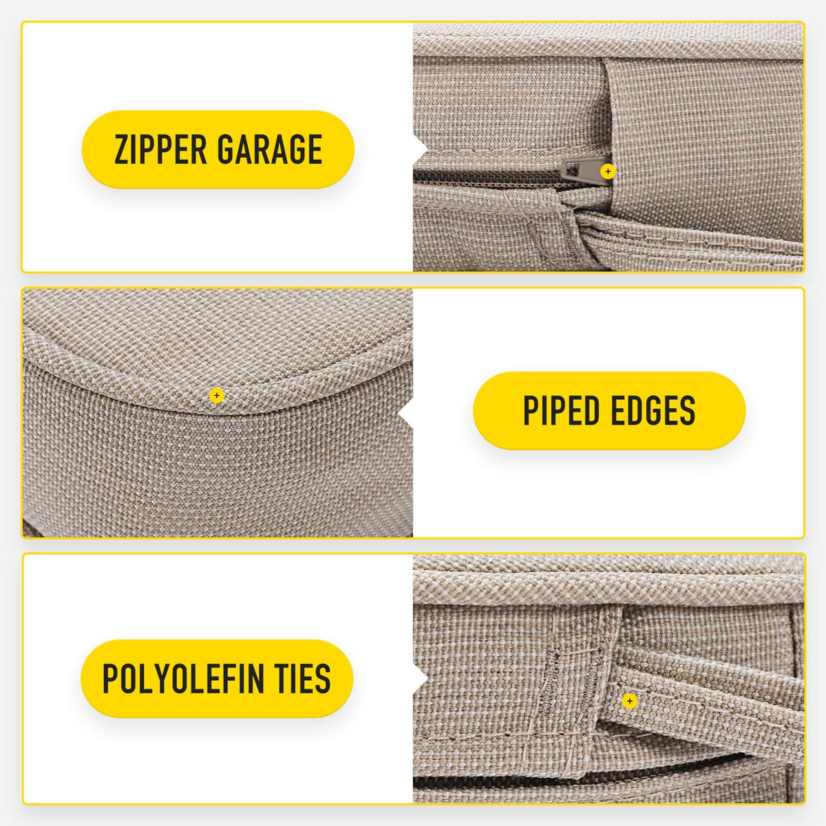 SUNROX invisible zipper garage protecting furniture surfaces when closed.