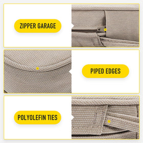 SUNROX invisible zipper garage protecting furniture surfaces when closed.