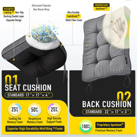 SUNROX memory foam rocking back cushion supports posture and comfort during long sits.