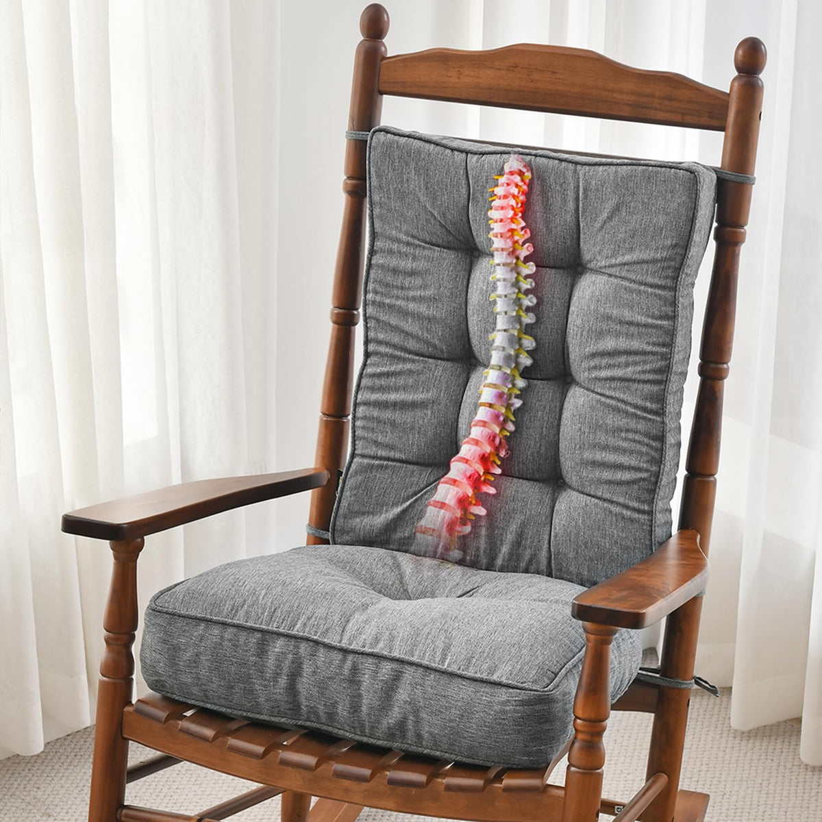 SUNROX memory foam rocking seat cushion offers plush support and non-slip stability.
