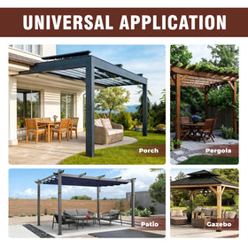Sunshelf four-panel outdoor curtain set installs in minutes