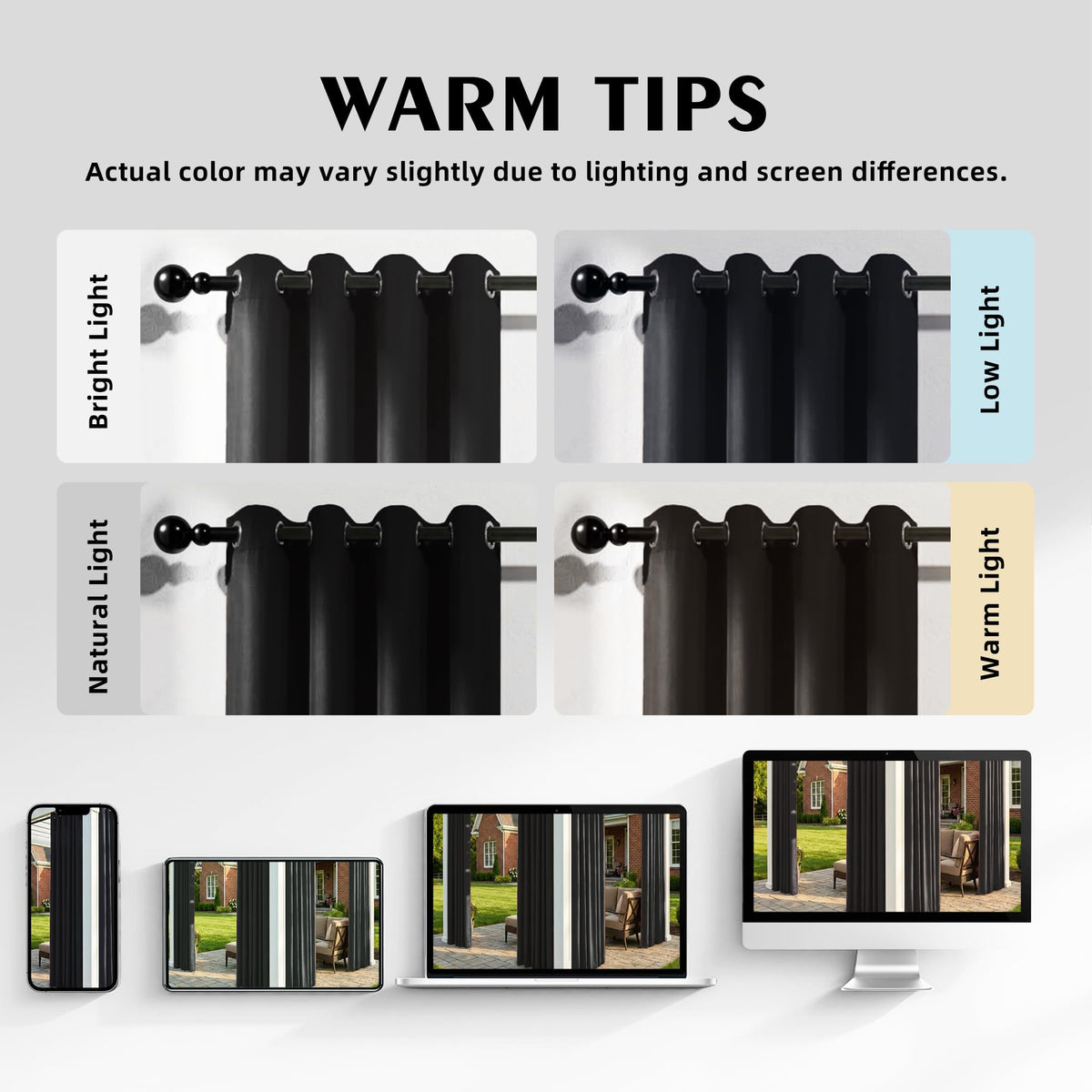 Sunshelf patio curtains define spaces and provide comfortable privacy outdoors.