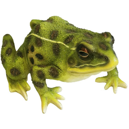 Sunthus frog garden statue with realistic eyes for lifelike outdoor appeal.