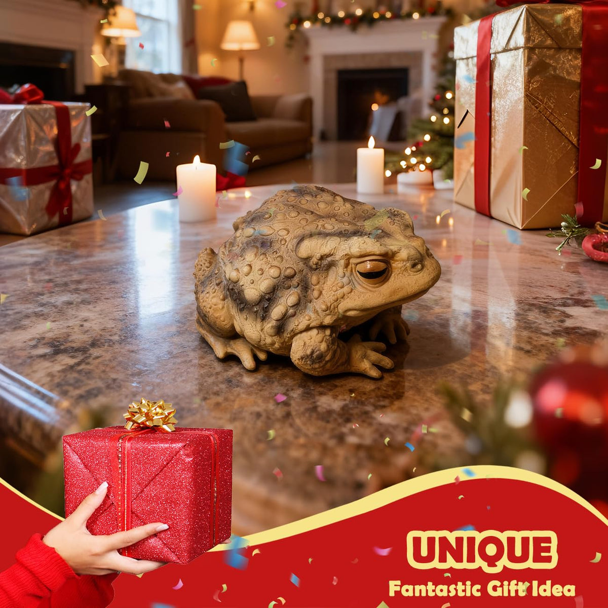 Sunthus frog-toad sculpture securely packed for outdoor display or gifting.
