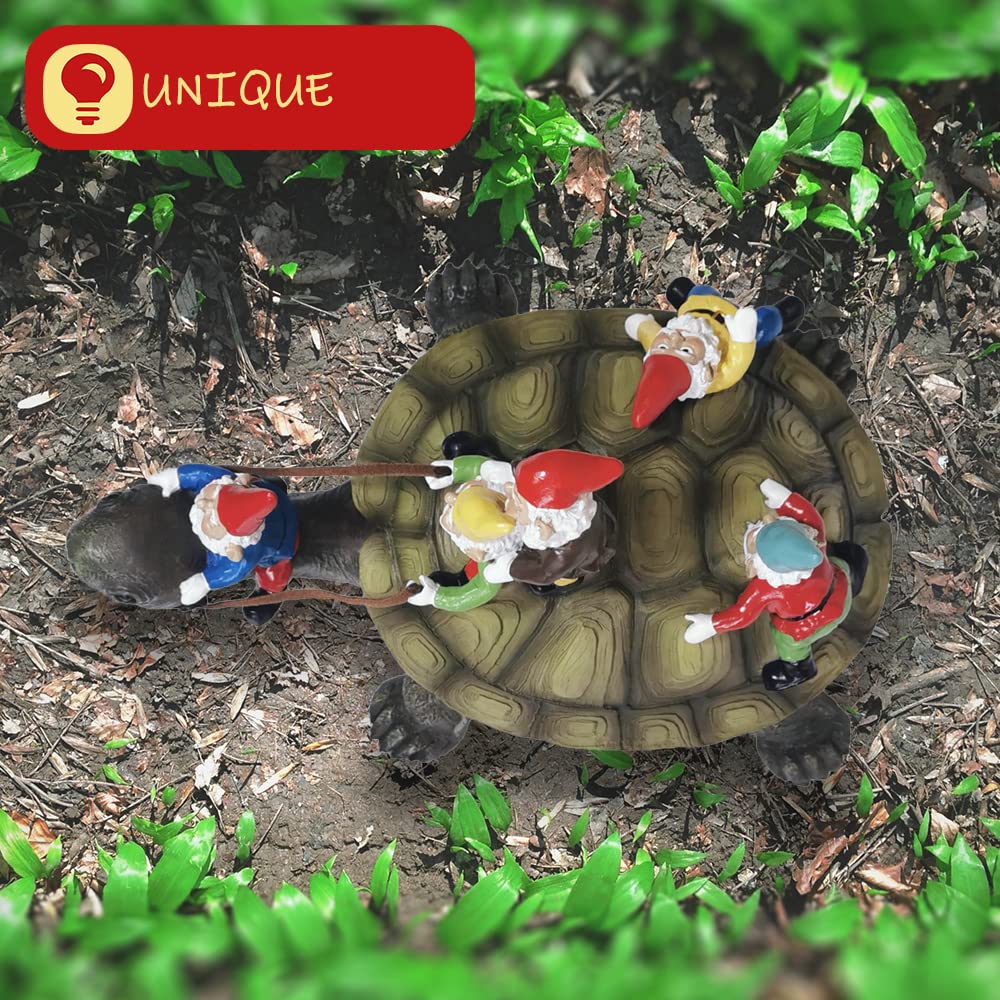 Sunthus Garden Gnome Turtle hand-painted detail highlights craftsmanship and color.