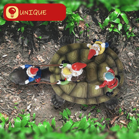 Sunthus Garden Gnome Turtle hand-painted detail highlights craftsmanship and color.
