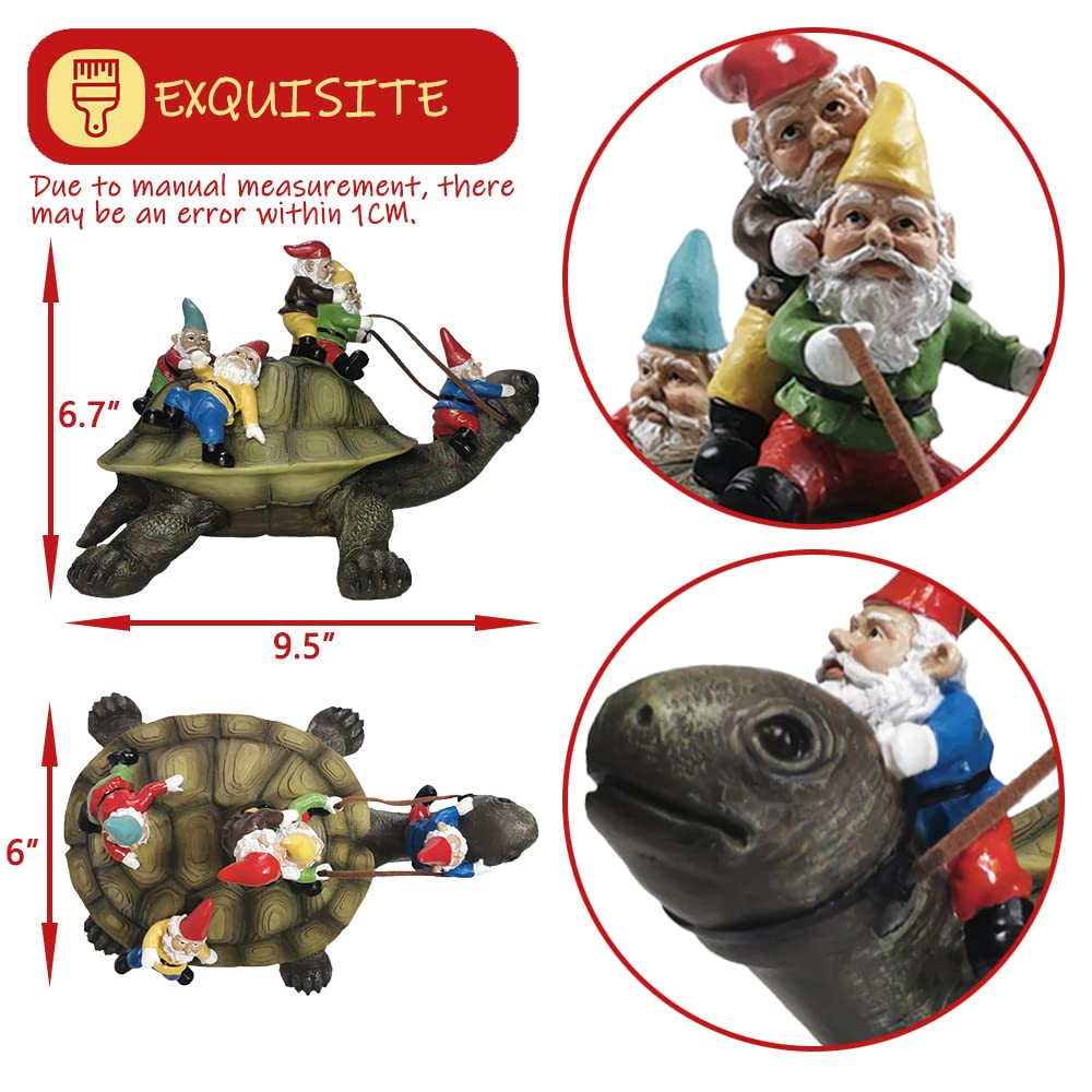 Sunthus Garden Gnome Turtle outdoor installation ready for porch or lawn.