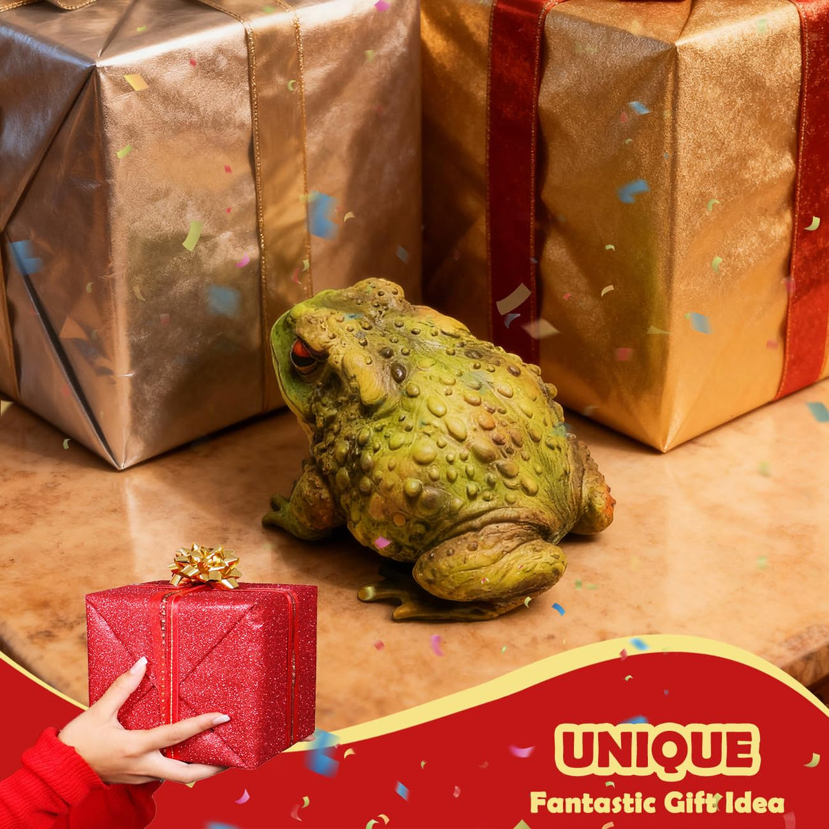 Sunthus hand painted frog toad sculpture showcases artisan detailing.