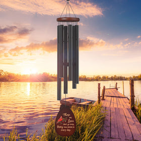 Suntimber memorial wind chimes 35 inches long enhances outdoor spaces with comforting melody.