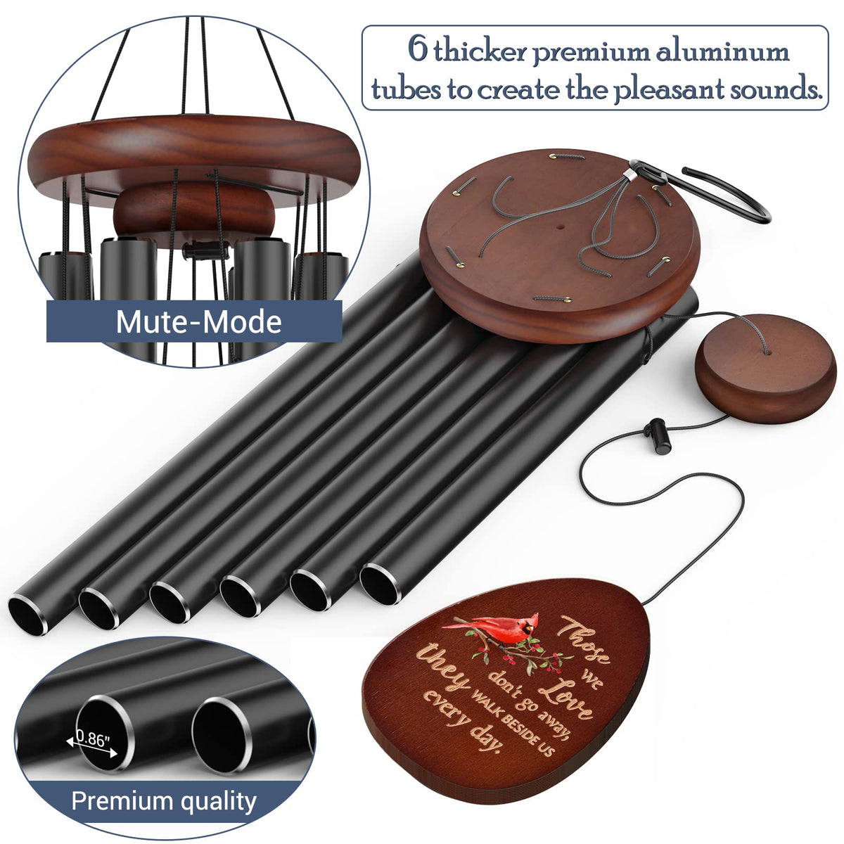 Suntimber outdoor garden wind chimes hang easily to soothe spaces.