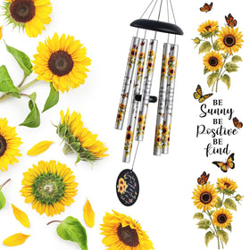 Suntimber sunflower wind chimes ideal for birthdays or retirement celebrations