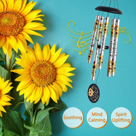 Suntimber Sunflower Wind Chimes add gentle relaxing sound to garden breezes