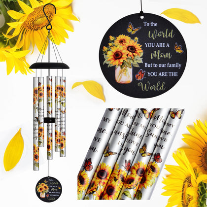 Suntimber Sunflower Wind Chimes with bright tube design for outdoor decor