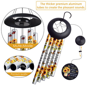 Suntimber Sunflower Wind Chimes durable weatherproof metal for outdoor use