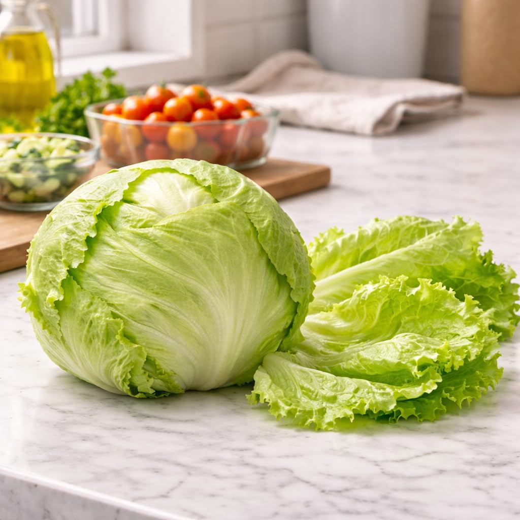 Sunutri Seeds iceberg used in kitchen prep for chopped salads and wraps.