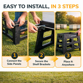 SunVara Bee Hive Stand with adjustable height for flexible hive placement.